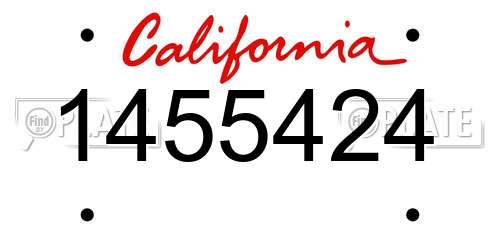 1455424 California License Plate