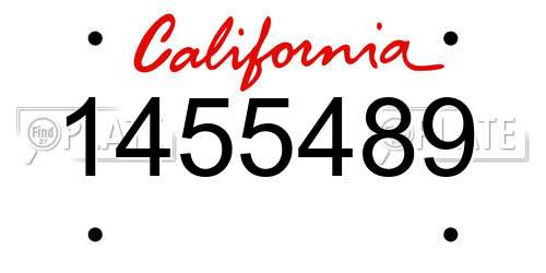 1455489 California License Plate