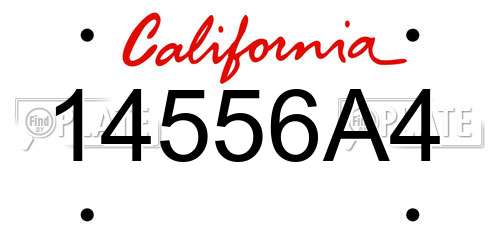 14556A4 California License Plate