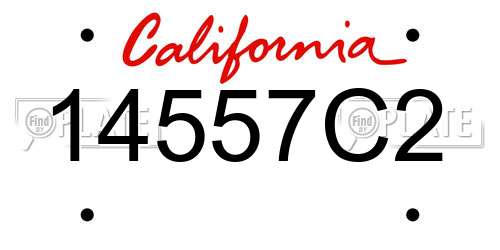 14557C2 California License Plate
