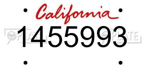 1455993 California License Plate
