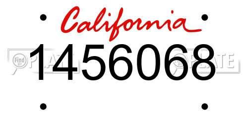 1456068 California License Plate
