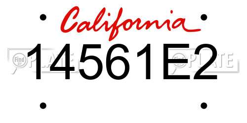 14561E2 California License Plate