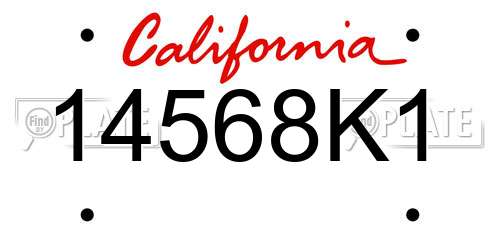 14568K1 California License Plate