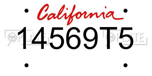 14569T5 California License Plate