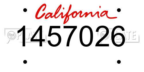 1457026 California License Plate