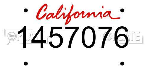1457076 California License Plate