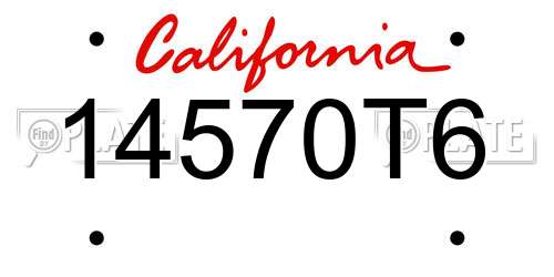 14570T6 California License Plate