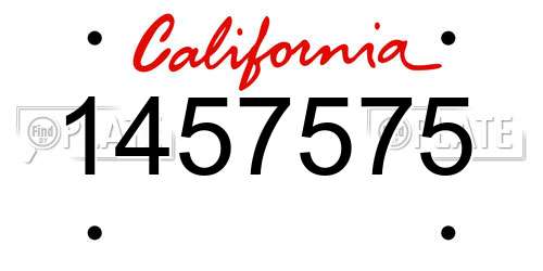 1457575 California License Plate