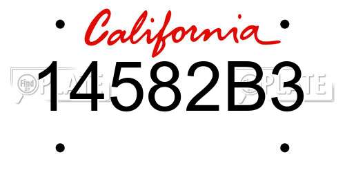 14582B3 California License Plate