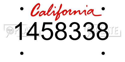 1458338 California License Plate