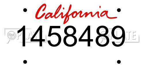1458489 California License Plate