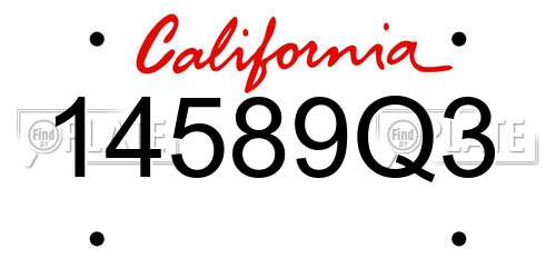 14589Q3 California License Plate