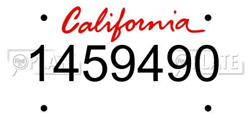 1459490 California License Plate