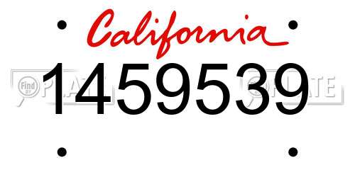 1459539 California License Plate