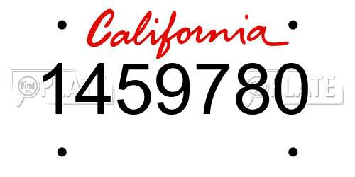1459780 California License Plate