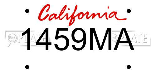 1459MA California License Plate