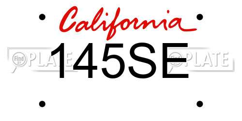 145SE California License Plate