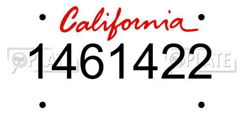 1461422 California License Plate
