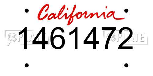 1461472 California License Plate