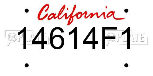 14614F1 California License Plate