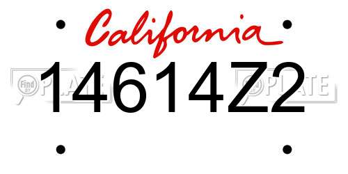 14614Z2 California License Plate