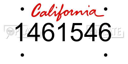 1461546 California License Plate