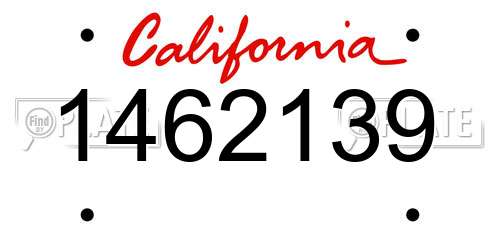 1462139 California License Plate