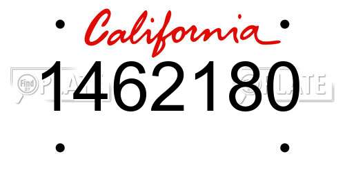 1462180 California License Plate