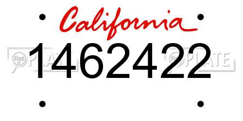 1462422 California License Plate
