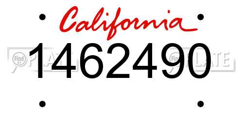 1462490 California License Plate
