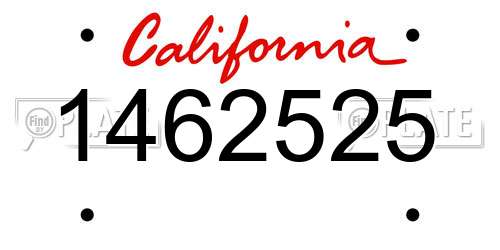 1462525 California License Plate