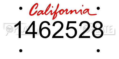 1462528 California License Plate