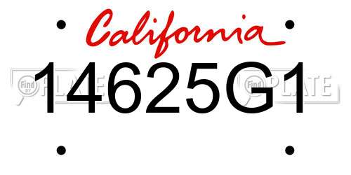 14625G1 California License Plate