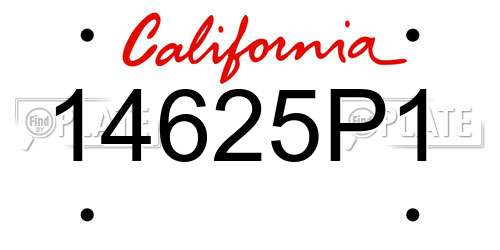 14625P1 California License Plate