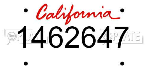 1462647 California License Plate