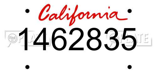 1462835 California License Plate