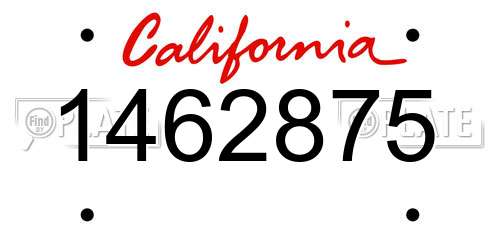 1462875 California License Plate