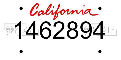 1462894 California License Plate