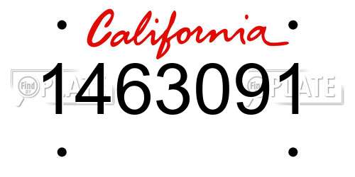 1463091 California License Plate