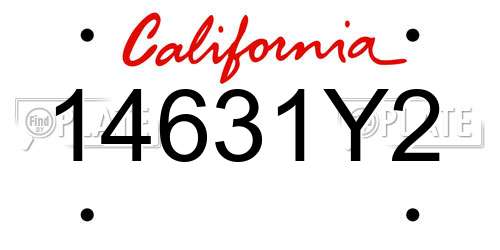 14631Y2 California License Plate