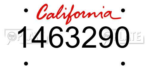 1463290 California License Plate
