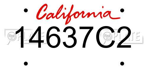 14637C2 California License Plate