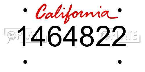 1464822 California License Plate