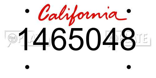 1465048 California License Plate