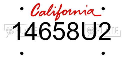 14658U2 California License Plate