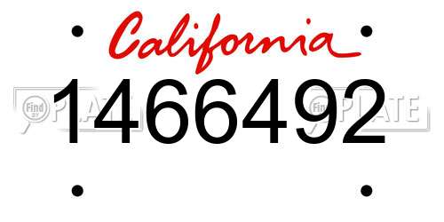 1466492 California License Plate