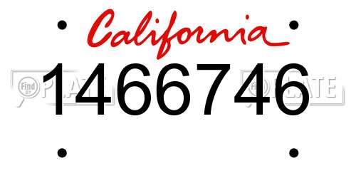 1466746 California License Plate