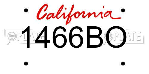 1466BO California License Plate
