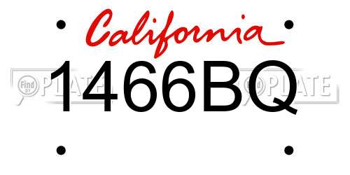 1466BQ California License Plate
